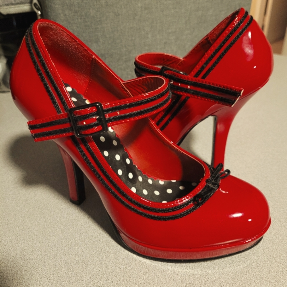 Pinup Couture Red and Black High Heels